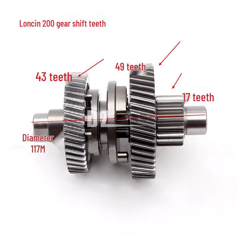 Engine Gear Components for Huayang ATV200-AU200: Shift Teeth, Output Shaft, Input Shaft, Reverse Gear
