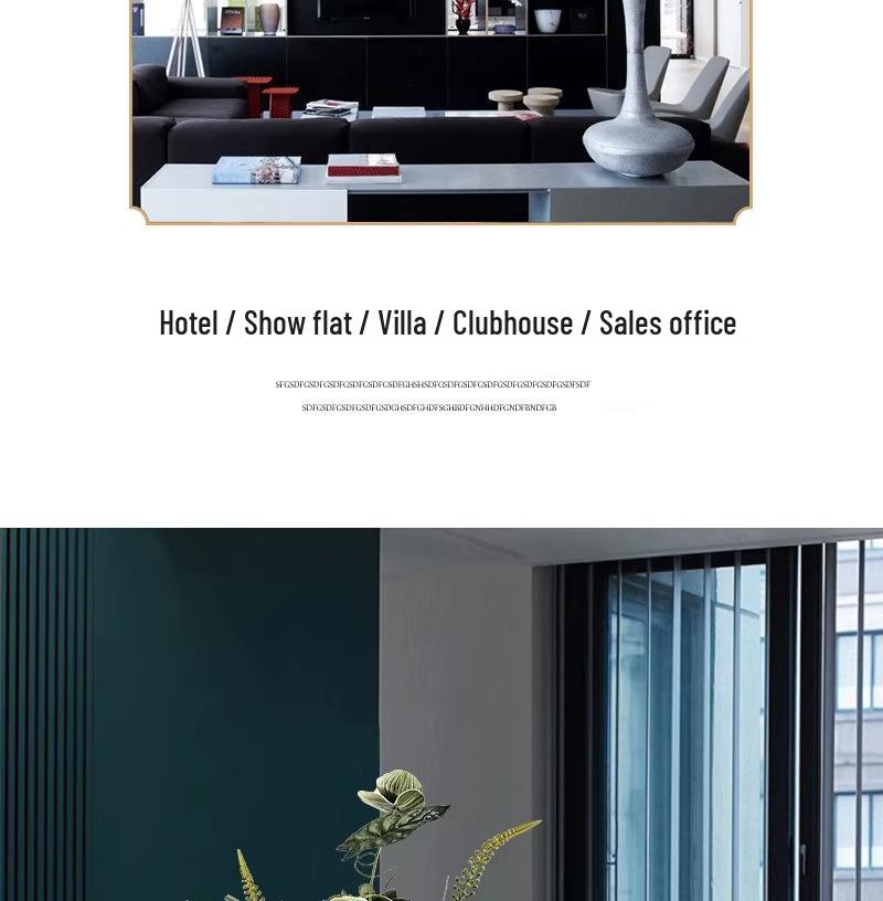 Ofis, Otel Lobisi ve Showroom Dekorasyonu İçin Modern Hafif Lüks Yapay Çiçek Aranjmanı