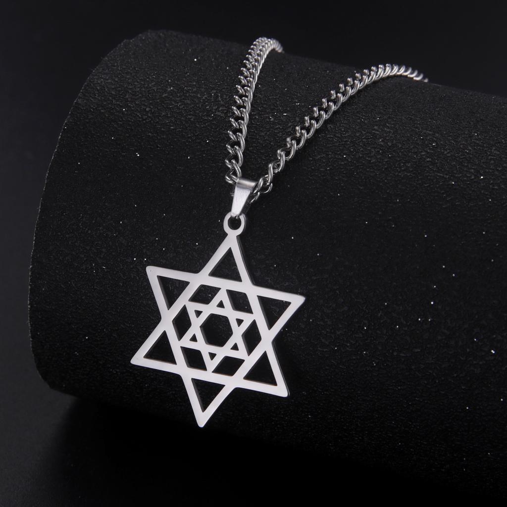 Collana Ace Acciaio Inossidabile Esagono Croce Protettivo Religioso Design Catena Oro per Uomo