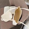 Anti-splash Water Solid Color Handbag Elegant French Underarm Bag Shopping Soft PU Tote Bag  Party