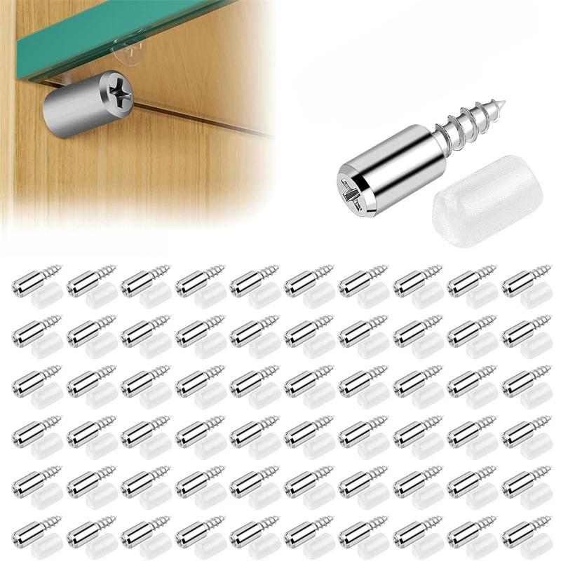 Self Tapping Screw Cabinet Shelf Bracket Laminate Support with Rubber Sleeve Non-Slip Layer Glass Plate Holder Fixed Screw