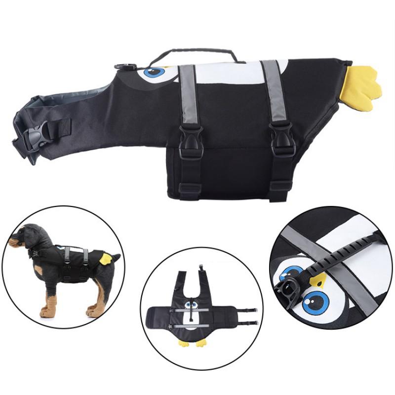 Pet Life Jacket Medium To Large Dogs Swimming Vest With Reflective Stripes Adjustable Hook-and-Loop