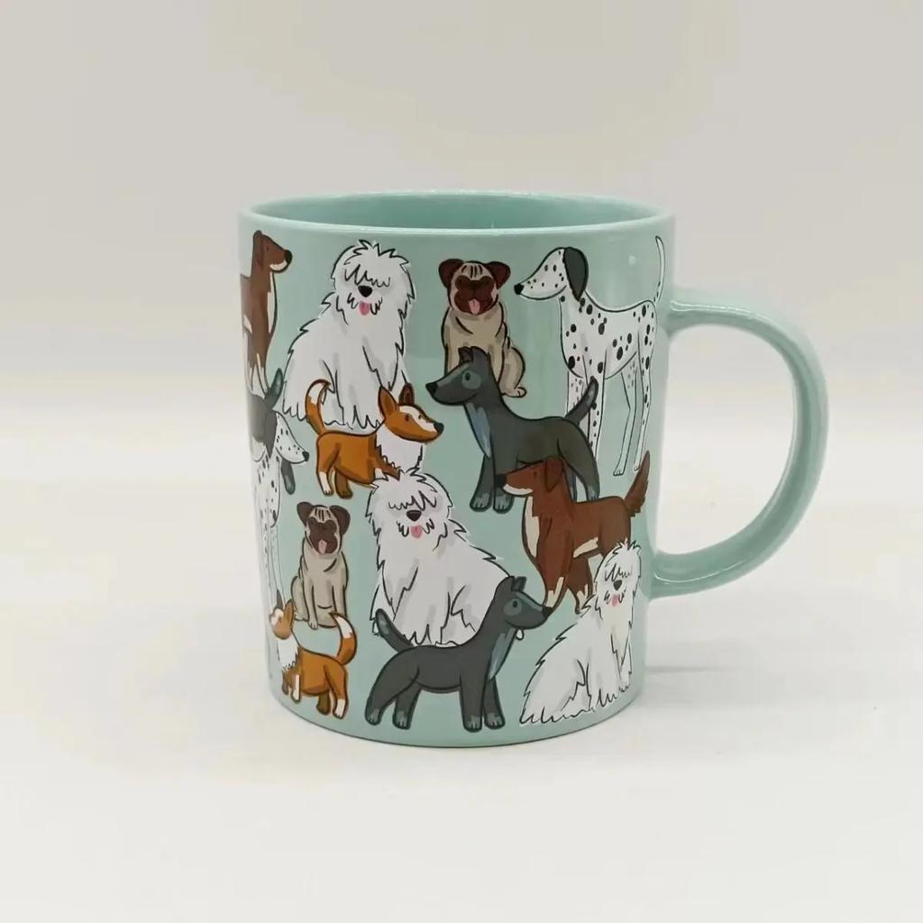 Tecknad Katt Hund Vattenkopp Födelsedagspresent Keramisk Par Hög Skönhet Mjölk Stor Kapacitet Mugg Kaffekoppar Dricksredskap