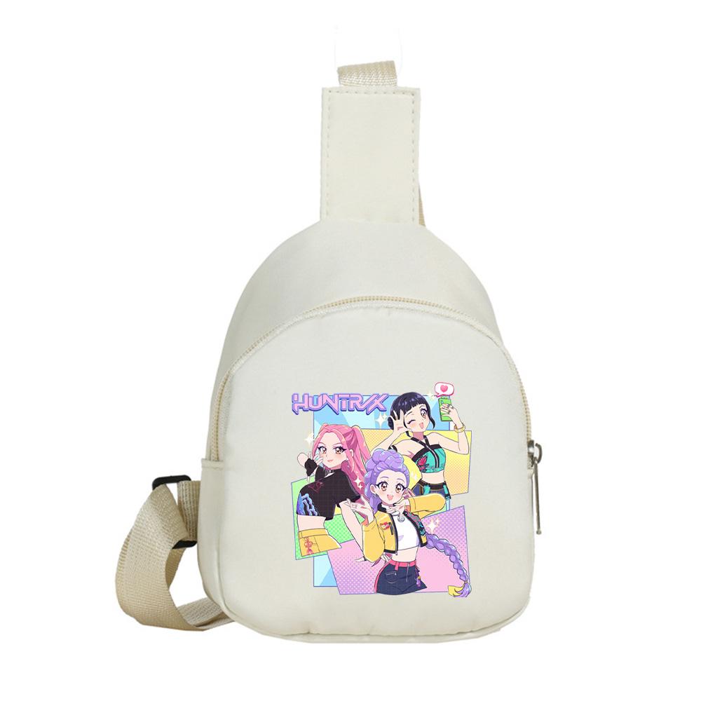 Cartoon Anime K-Pop Demon Hunters Printed Kawaii Chest Pack for Boy Girl Shoulder Bag Student Portable Crossbody Pouch Christmas Gift