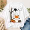 Cute Reading Ghost Halloween Graphic T-Shirt