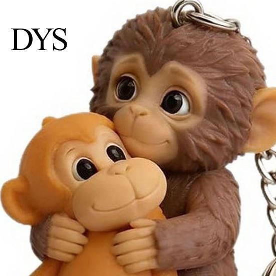Monkey Keychain 1/2Pcs Pendant Plush Charm Key Chain Everyday Use Keys Backpack Purse Car Bag Decoration Mini Accessory Print