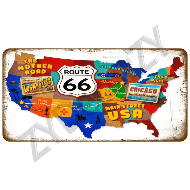Metal Sign Art Bar Club Plaque Home Tire Shop Wall Art Decor Gas Route 66 Arts Plate Garage Tin Sign Poster Vintage Car TinPlate
