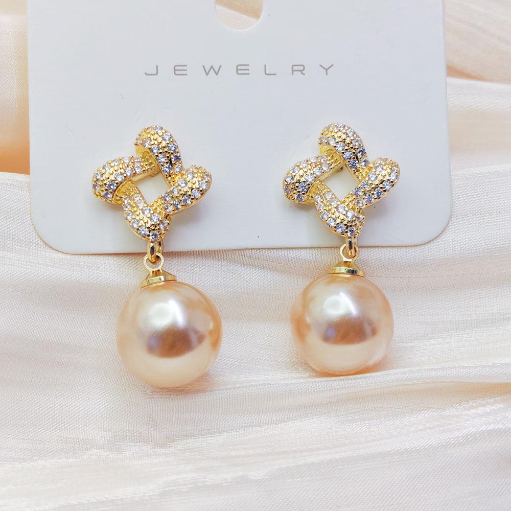 

Високоякісні сережки з цирконовими перлами: Розкішний стиль Hanfu осінь/зима