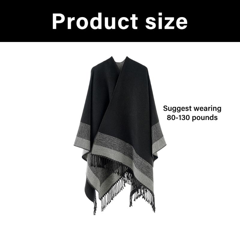 Soft & Breathable Winter Shoulder Wrap for Women Ladies Lightweight Multi Use Shawl with Fringe Trim