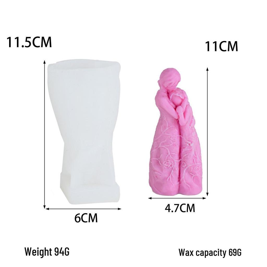 Pregnant Woman & Child Silicone Mold for DIY Aromatic Plaster Candle