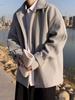 Cleanfit Korean Woolen Coat: Versatile Design, Men's Trendy British Style, Autumn/Winter Double Layer Warm Executive Jacket