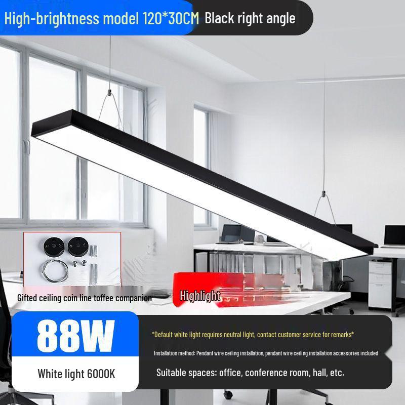 Minimalist Rectangular LED Pendant Light for Barber Shop, Office, or Living Room Ceiling
