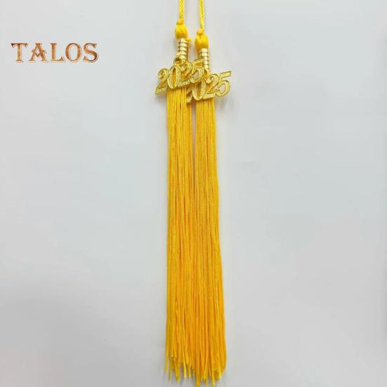 Quaste für Abschlusshut mit Anhänger zum Datum 2025, einfarbig, 40 cm lang, Kappen-Hornor-Quaste für die Abschlusssaison des Master-Bachelor-Schulabschlusses