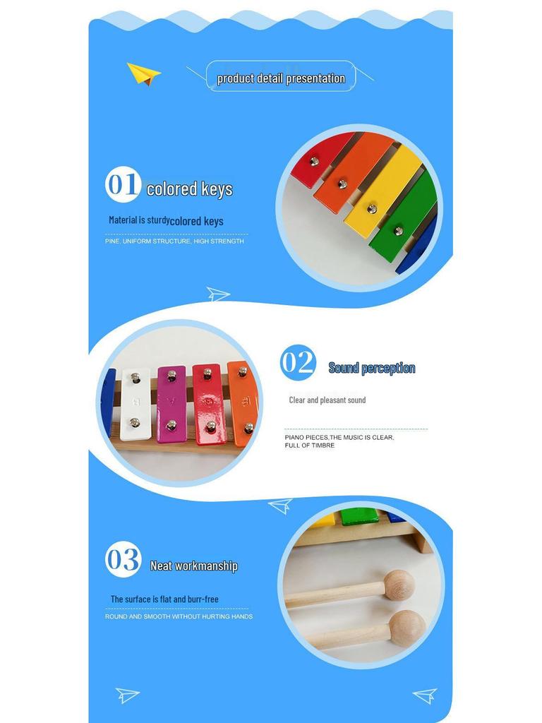 Children's 8-Tone Aluminum Xylophone for Early Music Education