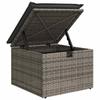 Garden Sofa Set with Cushions and Storage 6 Pcs Grey Poly Rattan