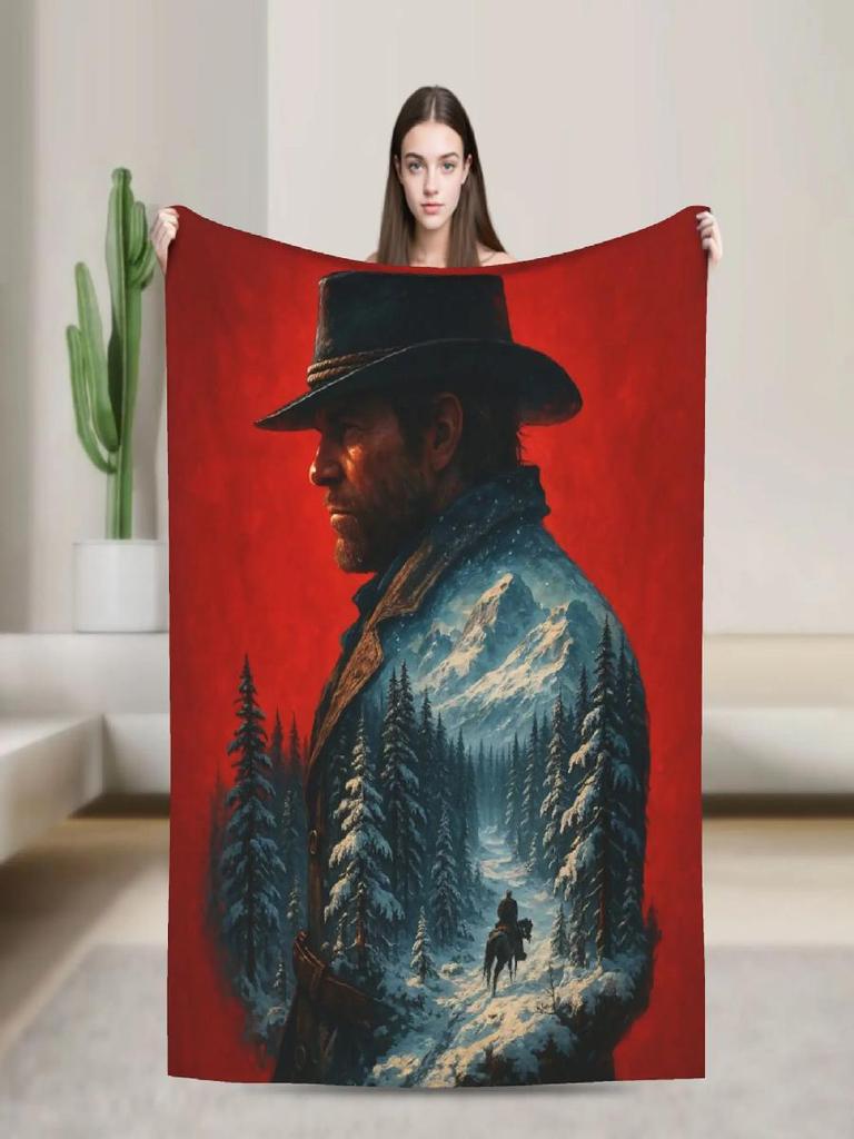 Coperta Arthur Morgan RDR Videogioco Alta Qualità Morbida Calda Plaid per Letto Casa Esterno Copriletto Estetico per Ragazzi Ragazze Autunno