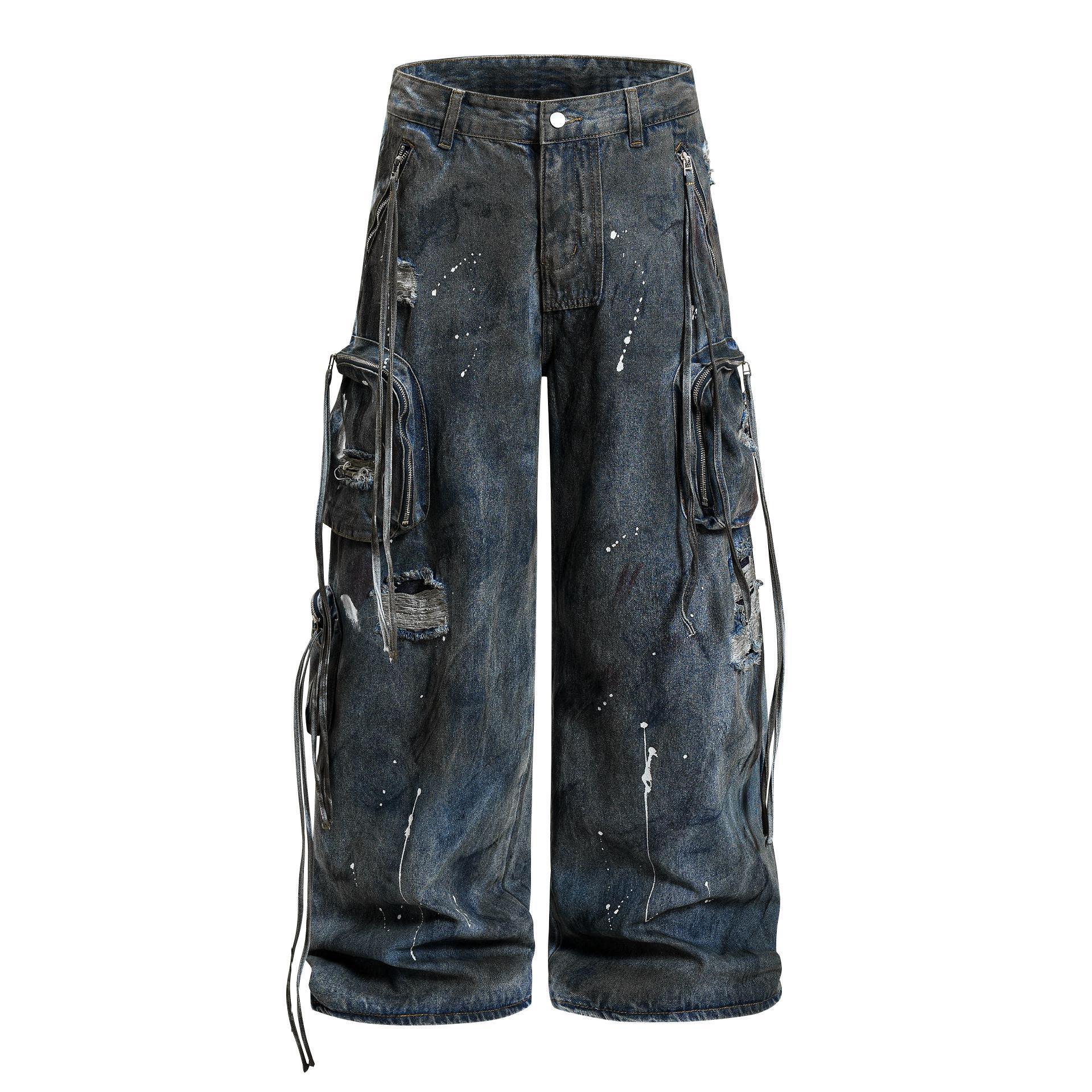 

Big Skill: Spring 26 Streetwear Unisex Denim Pants Medium синий