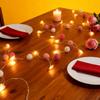 Valentine Day String Lights Heart-shaped Led Lights Led Pom Poms Fairy String Lights with 20 Pink Heart Leds Battery for Wedding