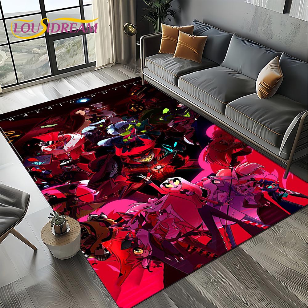 2025 H-Hazbin Hotel Charlie Cartoon Carpet Rug for Bedroom Living Room Home Sofa Decoration,kids Game Play Decor Floor Mat Gift
