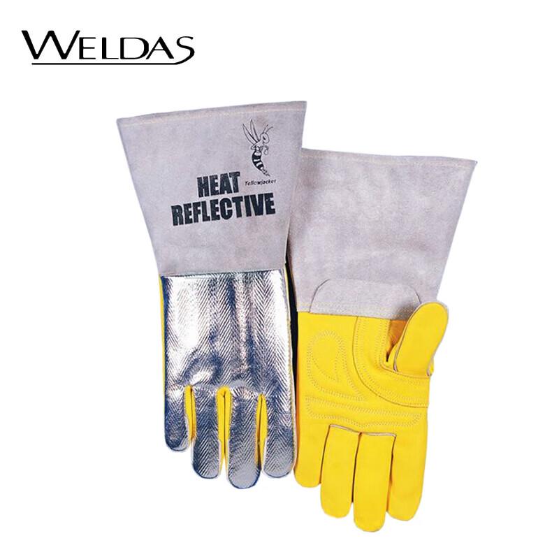 Weldingstar 10-2755 High-Temperature Heat Reflective Aluminum Foil Cowhide Gloves XL