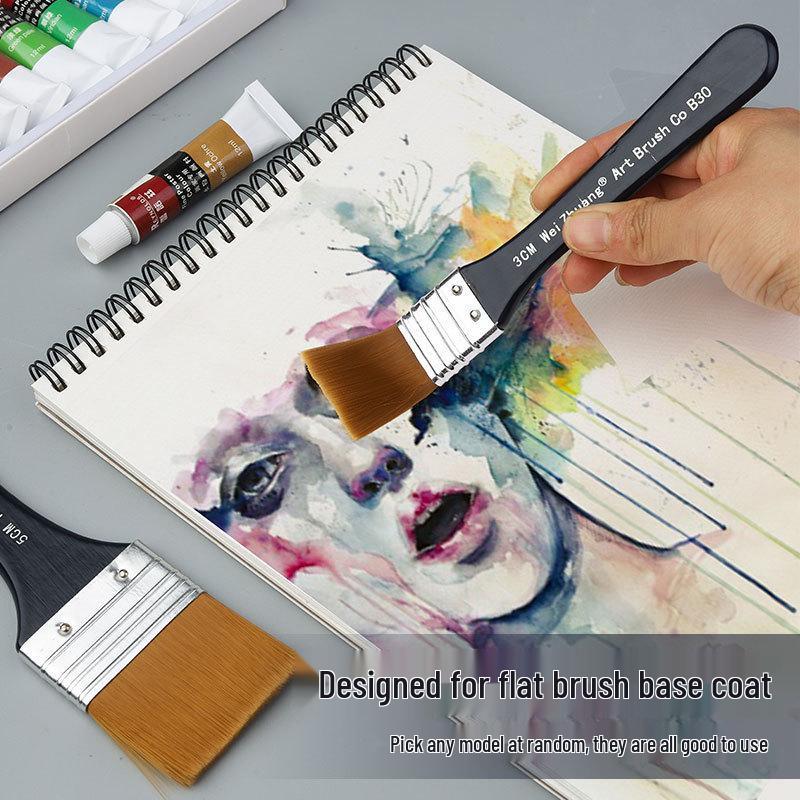 Wei Zhuang Nylon Watercolor & Acrylic Paint Brush - Flat Row Brush