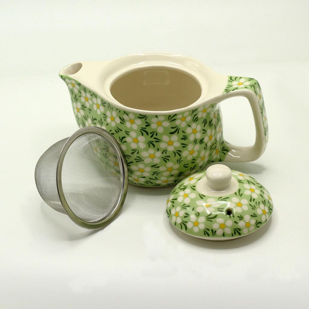 Teapot Small Herbal Green Daisy
