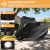 Waterproof Outdoor Motorbike Cover Heavy Duty 210D Universal Motorcycle Covers with Reflective Strips Lock-Holes Storage Bag