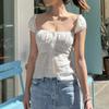 Ruffle Sleeveless Blouse  Single Breasted  Collar Tank Tops Vest Sweet Cute Preppy