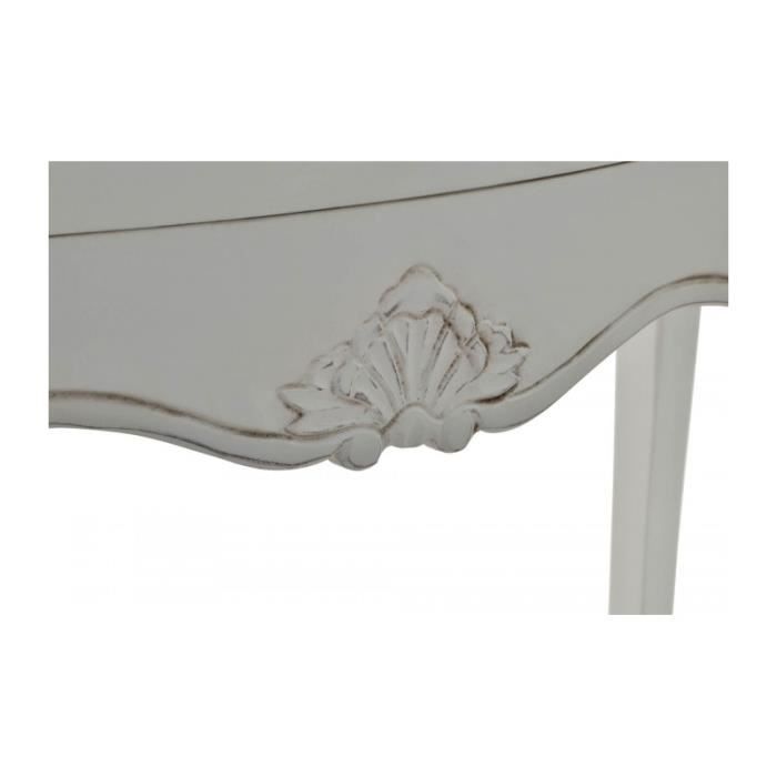 Console Classique en Bois Blanc et Plateau Bois Cérusé 0,000000 Gris