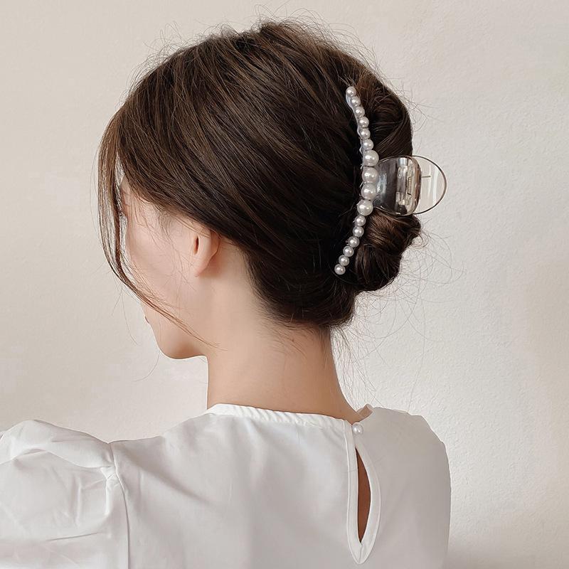 Elegante perlehårspenner for bakhodet – store og små hårnåler og tilbehør i koreansk stil