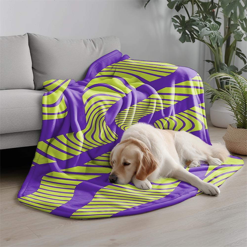 Swirly Pattern Blanket Microfiber Flannel Cover Blanket Bedroom Living Room Sofa Soft And Comfortable Home Decoration