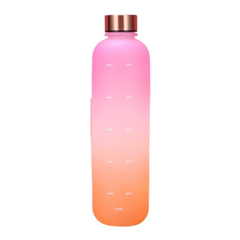 Bunte Farbverlauf Plastik Sportwasserflasche 1000ml Großes Fassungsvermögen Mattes Finish Hohe Temperaturbeständigkeit