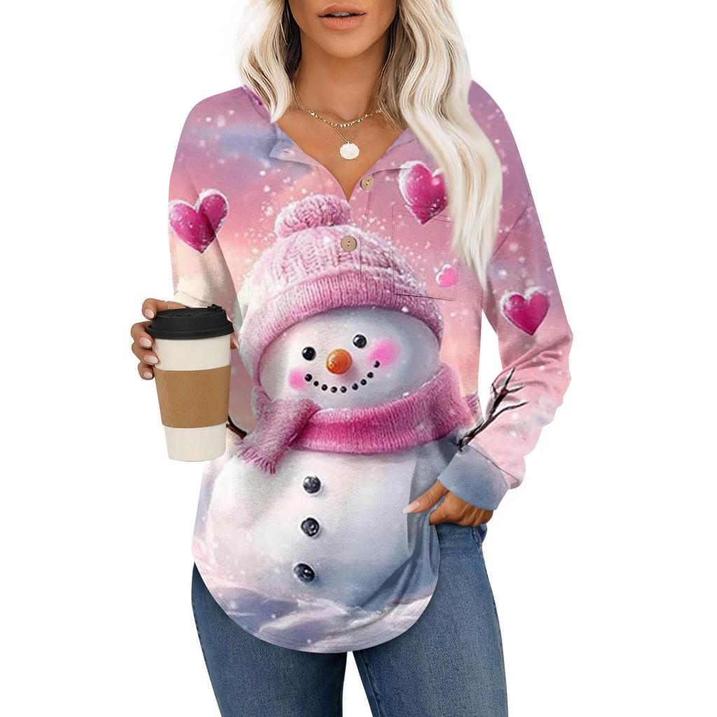 Women's Retro Printed Fashionable Long-sleeved Top