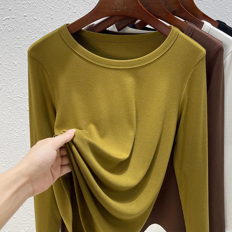 Modal Long-sleeved Women's Summer New Slim-fitting Round Neck Inner Bottoming Shirt Versatile Top