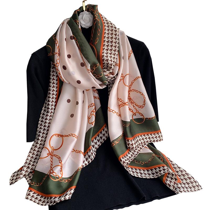 Hochwertige, luxuriöse Seidenschals, Stirnband, Schals, Halstuch für Damen, Ketten-Seidenschal, dekorativer Schal für Damen