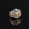 New Fashion Punk Ag Two-color Hexagonal Skull Ring Fashion Ring
