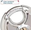 4 Disc Padlock Stainless Steel Lock with Key 2 3 4 in.Wide 3 8 in. Diameter Shackle Discus Lock for Storage Unit Sheds Garages and Fence