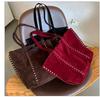 Retro Rivet Soft Surface Large Women's Tote Handbag
