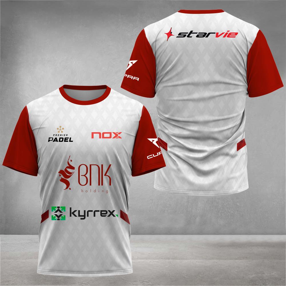 Pánské tričko na Padel tenis Pohodlné Prodyšné S kulatým výstřihem Krátký rukáv Oblečení Venkovní Badminton Běžecké Tričko