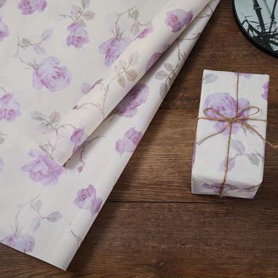 WTEMPO 20 piezas 50*76CM papel de embalaje con estampado de rosas, papel de regalo para bodas, cumpleaños, fiestas, papel de relleno para cajas de regalo, papel de revestimiento para embalaje de ramos
