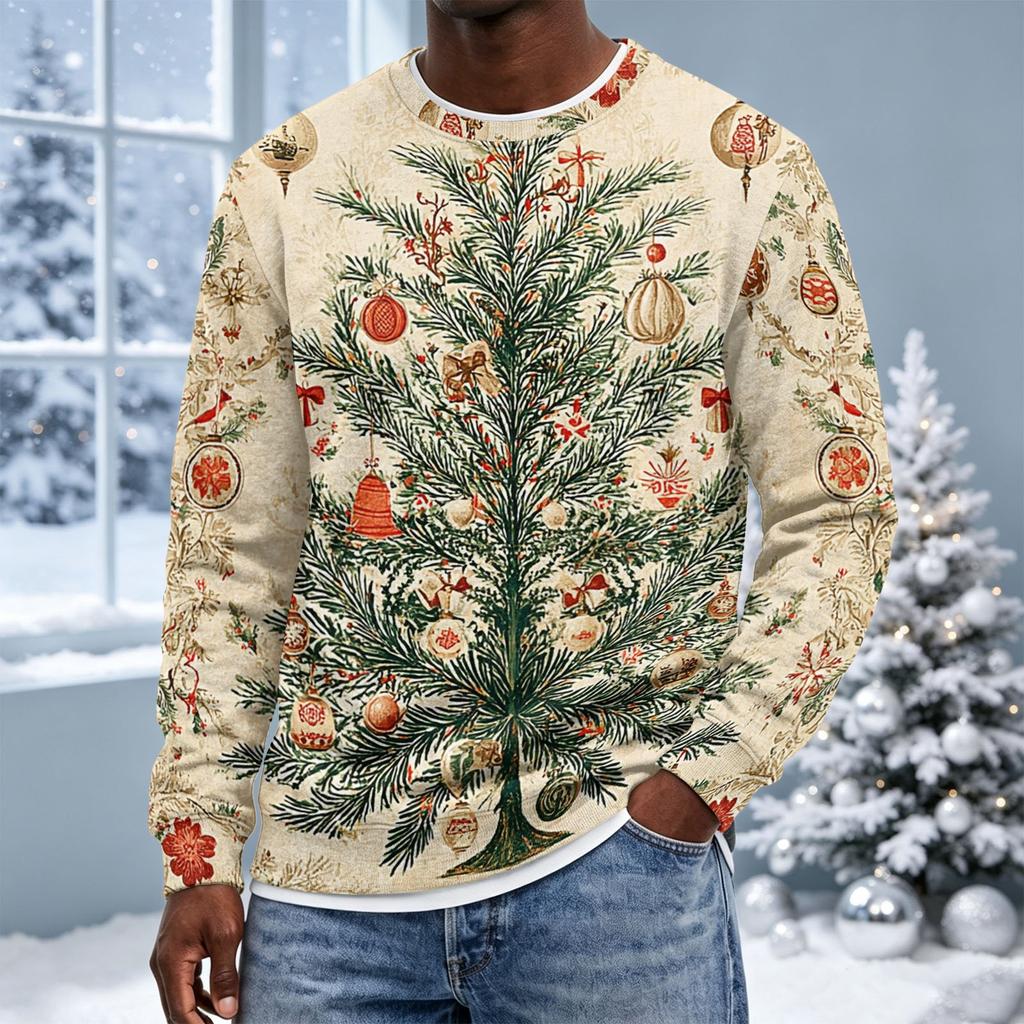Sudadera de cuello redondo navideña para hombre