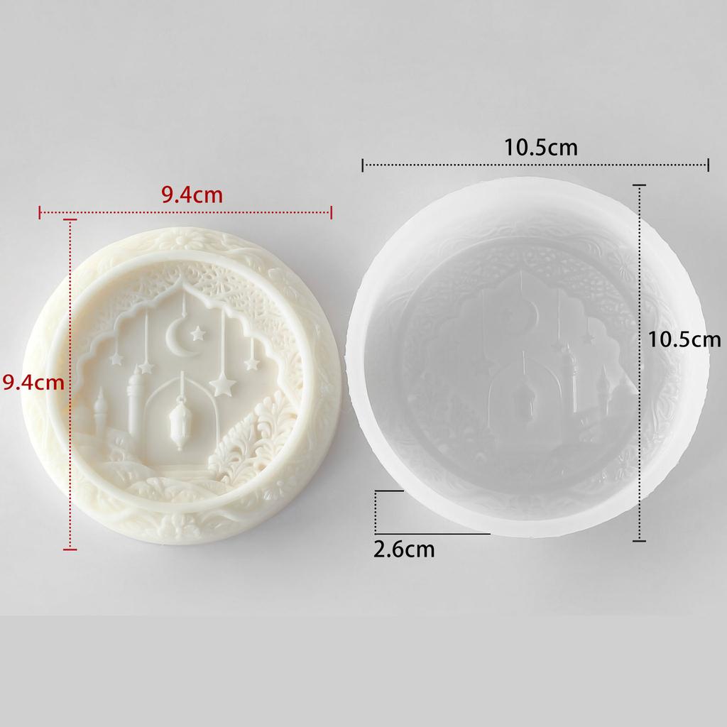 Round Moon Scented Candle Decoration Silicone Mold Diy Crescent Diffuser Stone Plaster Abrasive