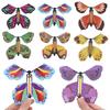 10Pcs Random Color Magic Flying Butterfly Wind Up Toy Bookmark Colorful Butterfly Simulation Christmas Party Surprise Gift