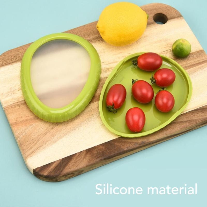 4pcs Fruit Vegetable Storage Box Sealed Versatile Silicone Refrigerator Container For Avocado Onion Tomato