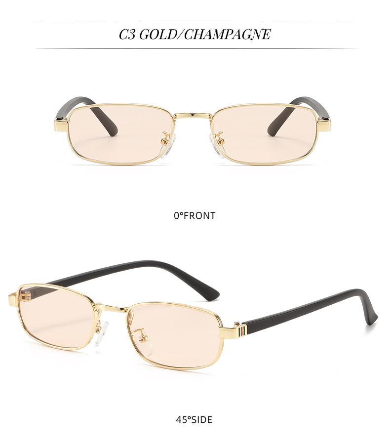 Vintage European & American Small Square Metal Sunglasses - Women's Trendy, Versatile Retro Style