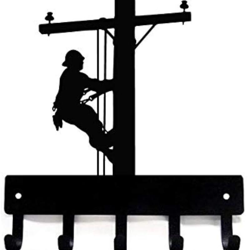 

Настенная вешалка для ключей Lineman Poleman; Крючки для хранения для дома или офиса