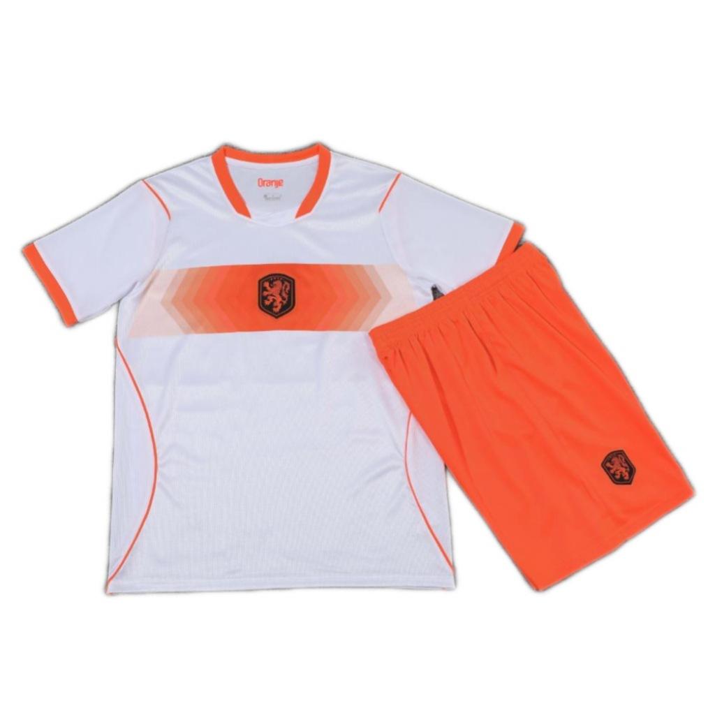 2627 Netherlands Away Men'S Short-Sleeved Jersey Summer Adult Children'S Leisure Sports Quick-Drying Jersey Football Jersey Set