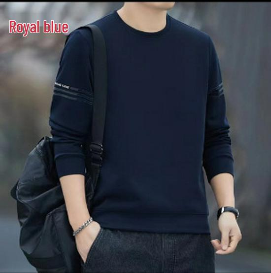 Men's Air Cotton Plus Size Long Sleeve Round Neck Hoodie for Spring and Autumn Casual Running Sportswear