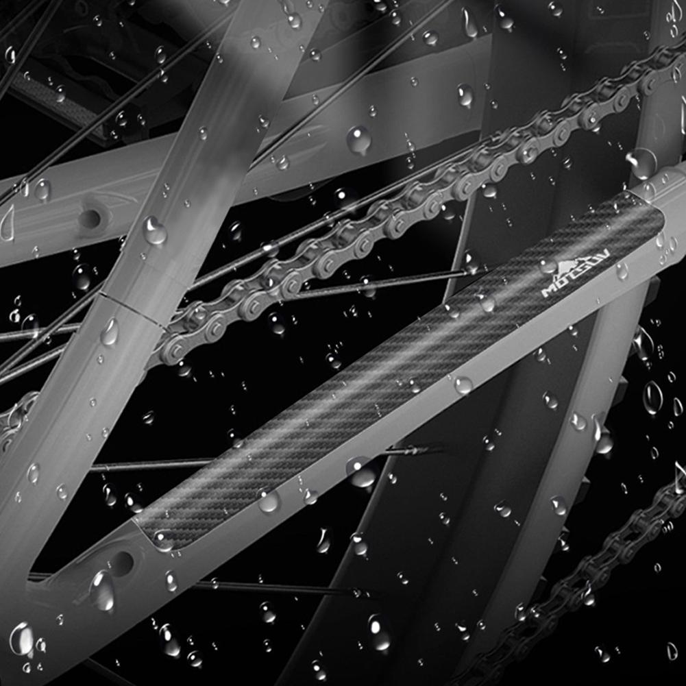 1 Set Adesivo Protezione Catena Bicicletta Antigraffio Texture Fibra di Carbonio Adesivo Protezione Telaio Forcella Anteriore