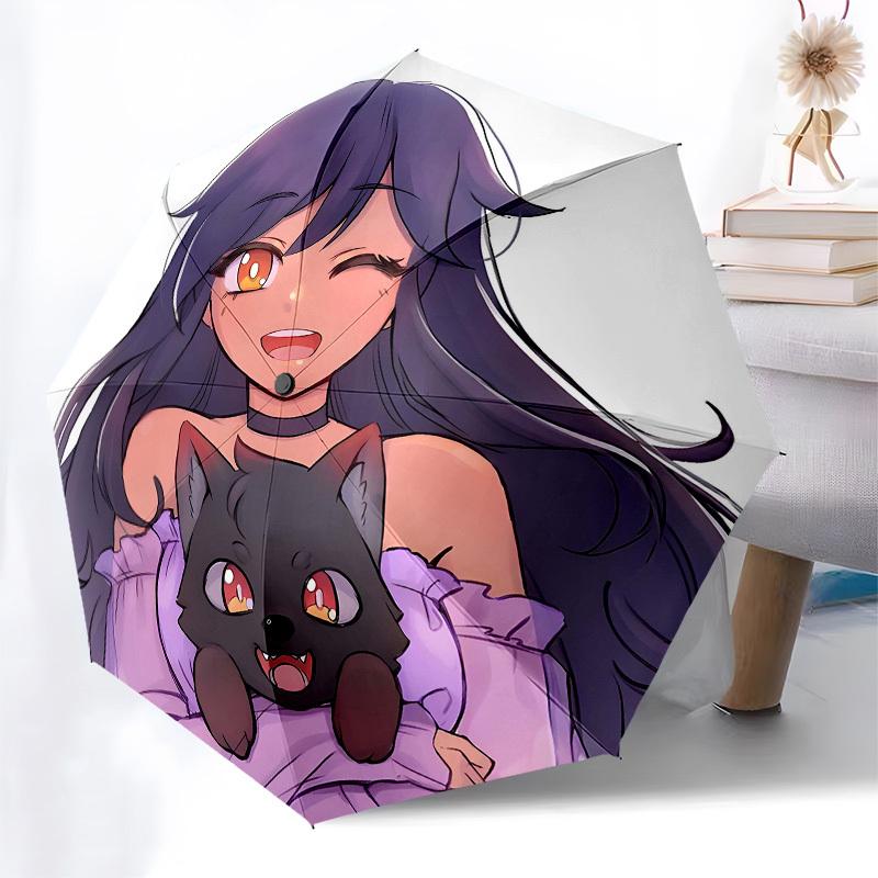 Anime-Mädchen, Katze - Automatisches Öffnen und Schließen, 8-Rippen-Struktur Tragbarer Regenschirm, Geeignet für Männer und Frauen in allen Jahreszeiten - Perfektes Geschenk